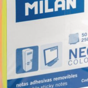 Karteczki samoprzylepne MILAN Neon, 50 x 50 mm, 250 karteczek